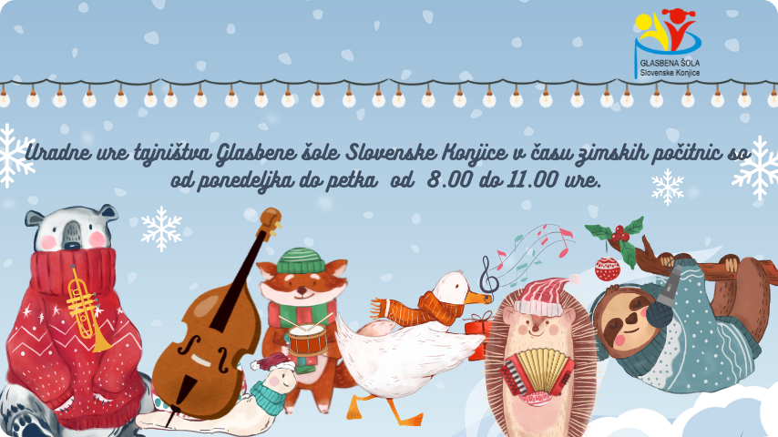 Uradne ure v času zimskih počitnic