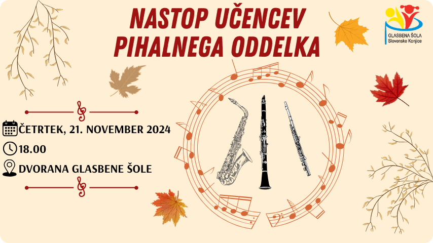 Nastop učencev pihalnega oddelka
