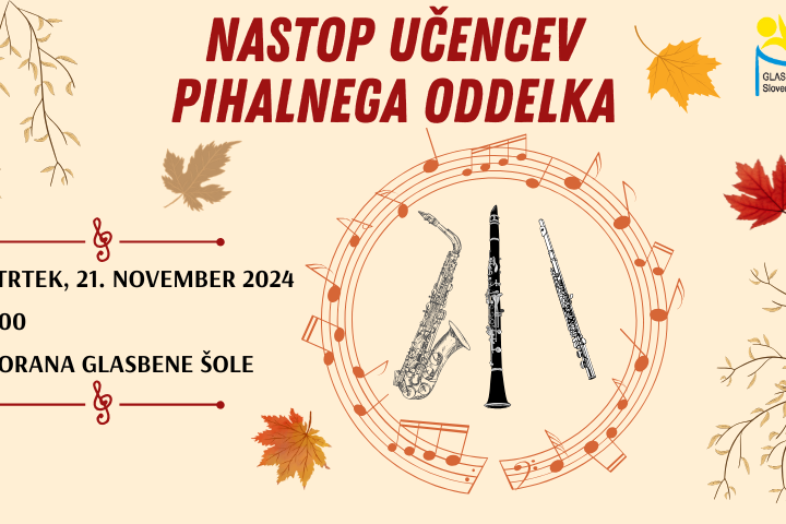 Nastop učencev pihalnega oddelka