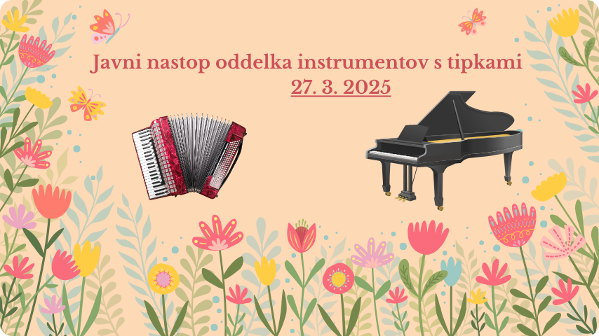 Nastop oddelka instrumentov s tipkami