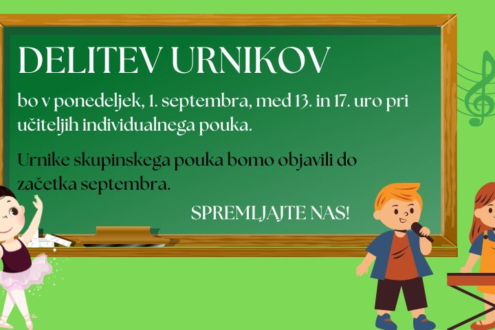 Delitev urnikov za šolsko leto 2025/2026
