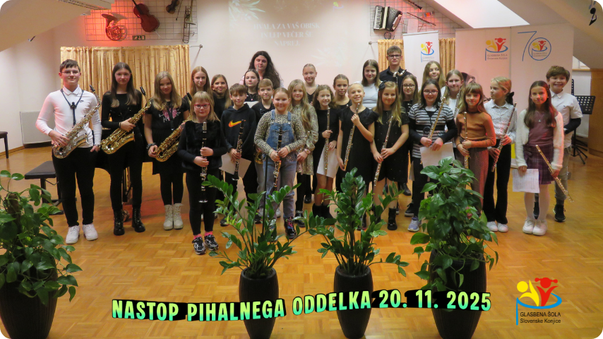 Nastop učencev pihalnega oddelka