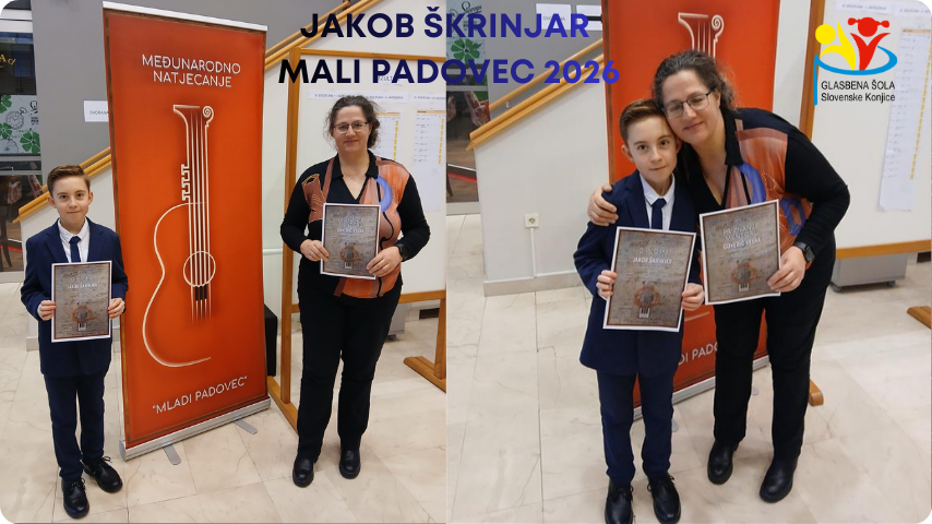 Jakob Škrinjar na tekmovanju MLADI PADOVEC 2026