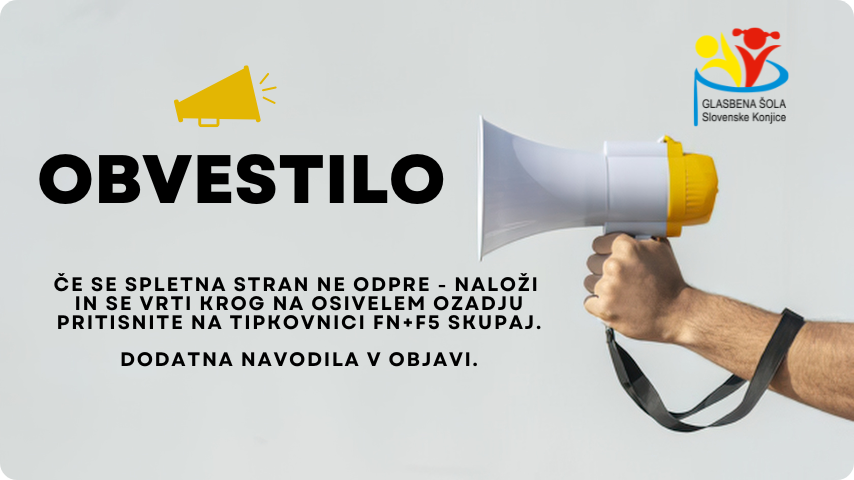 Težave pri odpiranju spletne strani Glasbene šole Slovenske Konjice