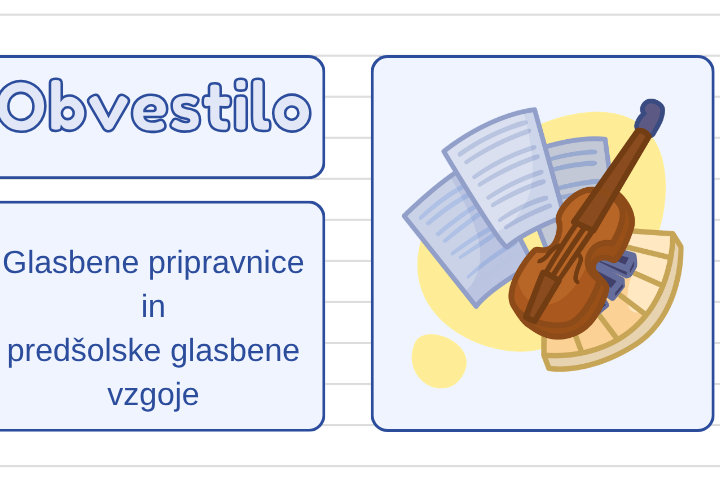 Obvestilo staršem glasbene pripravnice in predšolske glasbene vzgoje